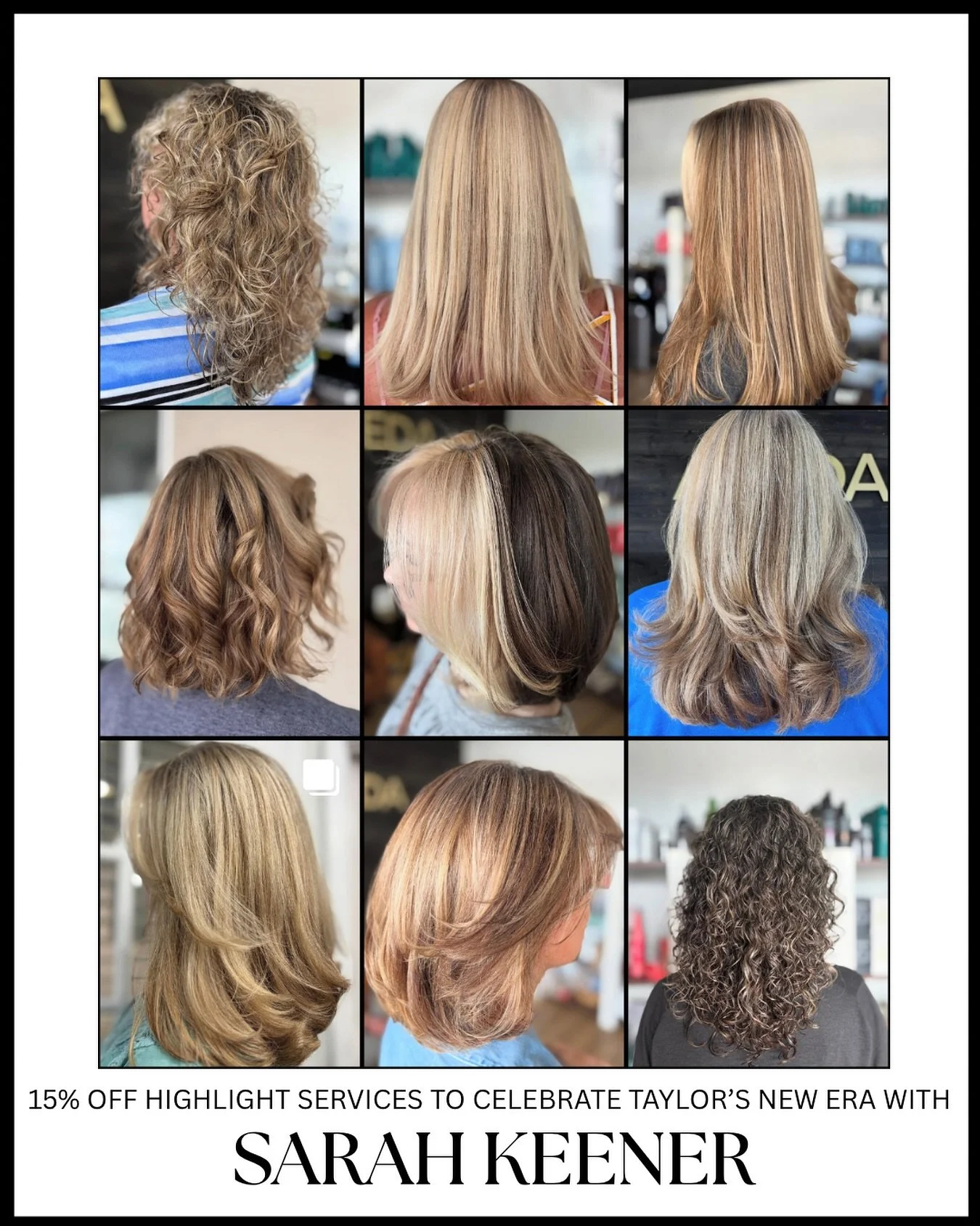 Calling all Swifties! To celebrate the premiere of Taylor Swift&rsquo;s &ldquo;The Life of a Showgirl,&rdquo; we&rsquo;re turning up the sparkle! 🧡✨

Get ready for your very own bejeweled hair moment with 15% off highlight services TOMORROW 9/30 ONL