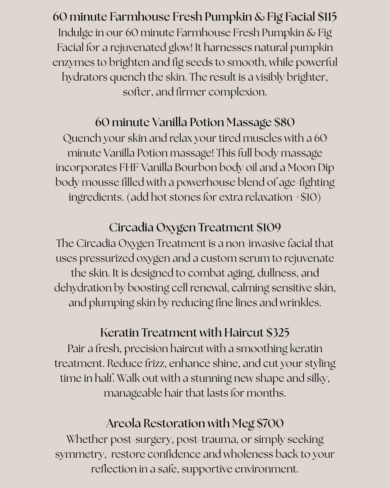 Fall in love with self care 🍂✨ October specials available now 🖤