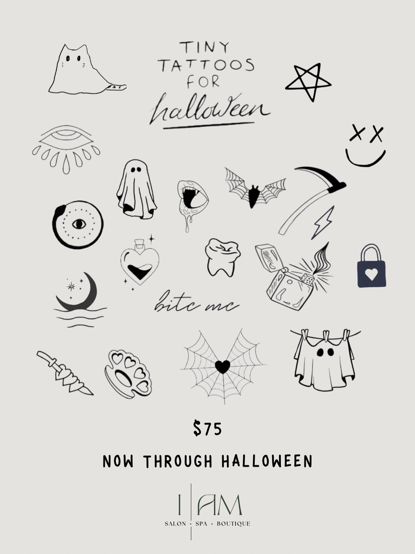 Less than 2 weeks until Halloween! Celebrate the season with spooky flash tats to die for 👻 ✨ 

Meg&rsquo;s flash sheet is available from now to 10/31 🎃 don&rsquo;t get haunted by fomo, call/text (910) 395-1335 to schedule today!

#wilmingtonnctatt