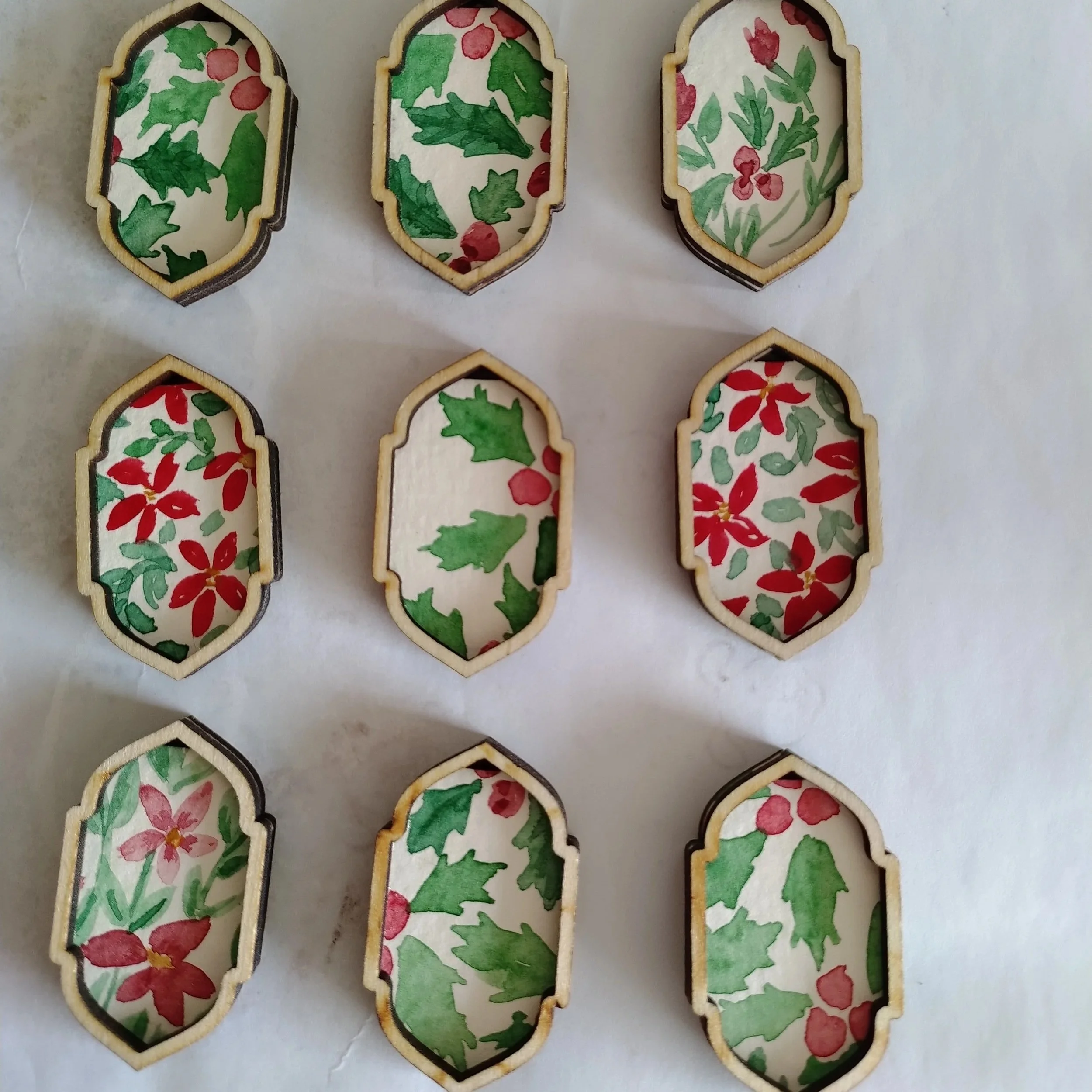 Hand painted pendants for necklaces.