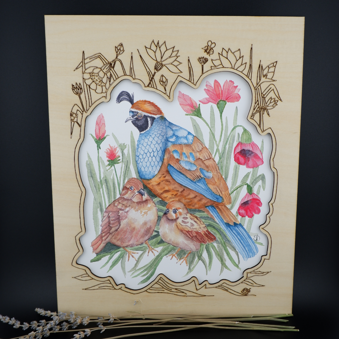Laser Matted Quail Print