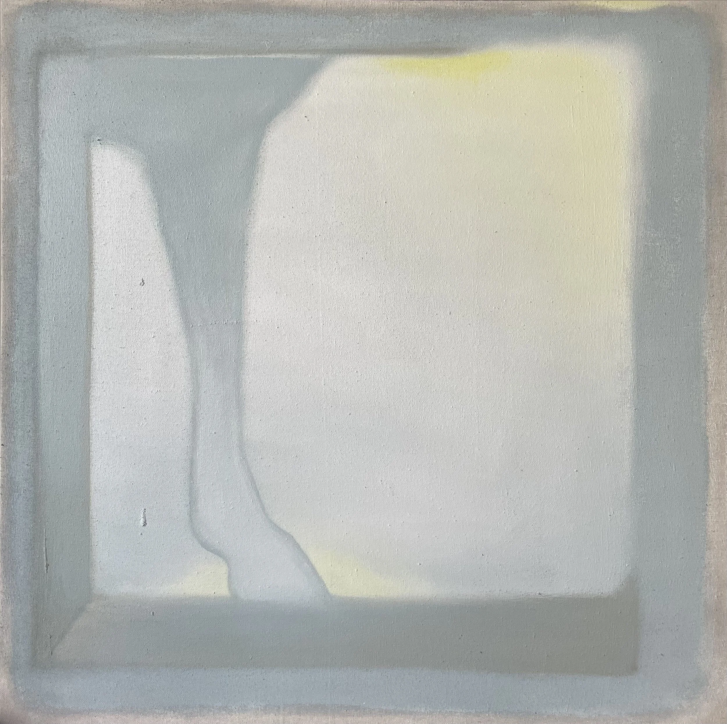"In the Waiting," 2026, Acrylic and house paint on drop cloth
