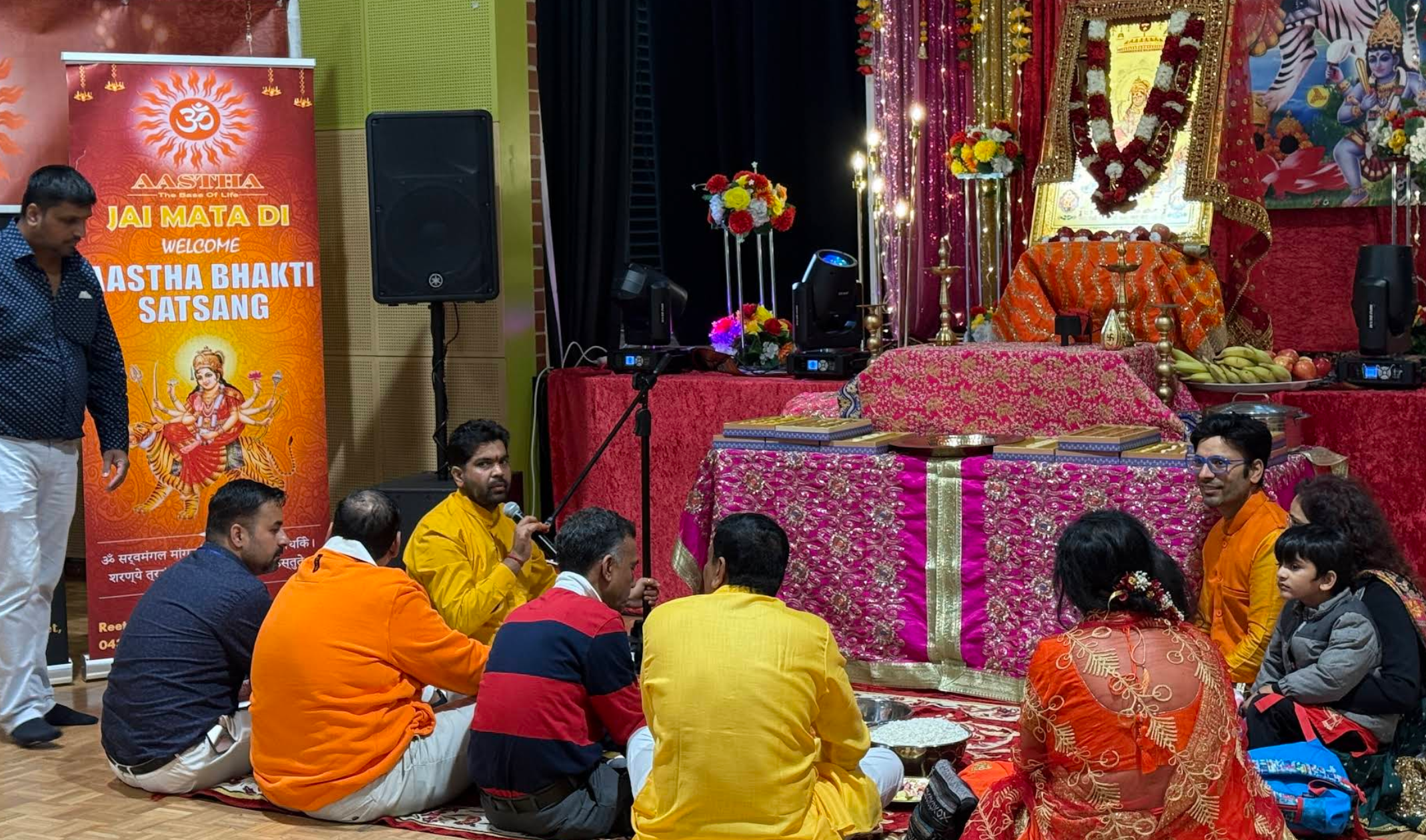 Melbourne Hindu Priest Acharya Raj performing traditional rituals.