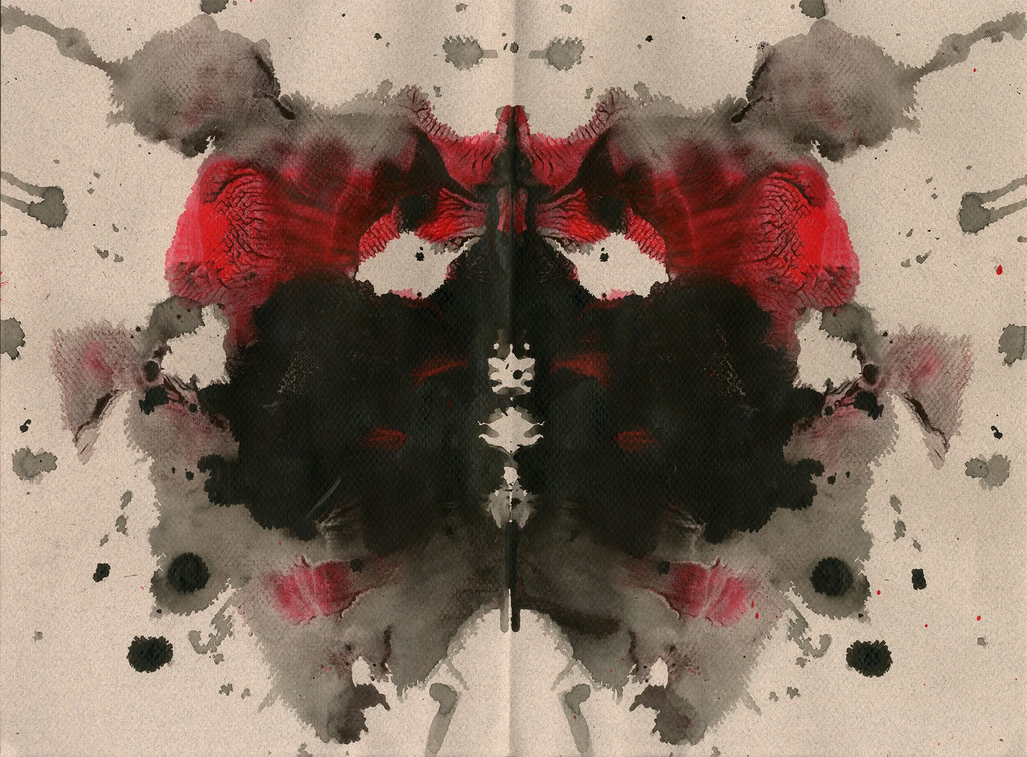 "Break Free" Sumi Ink, Red Ink