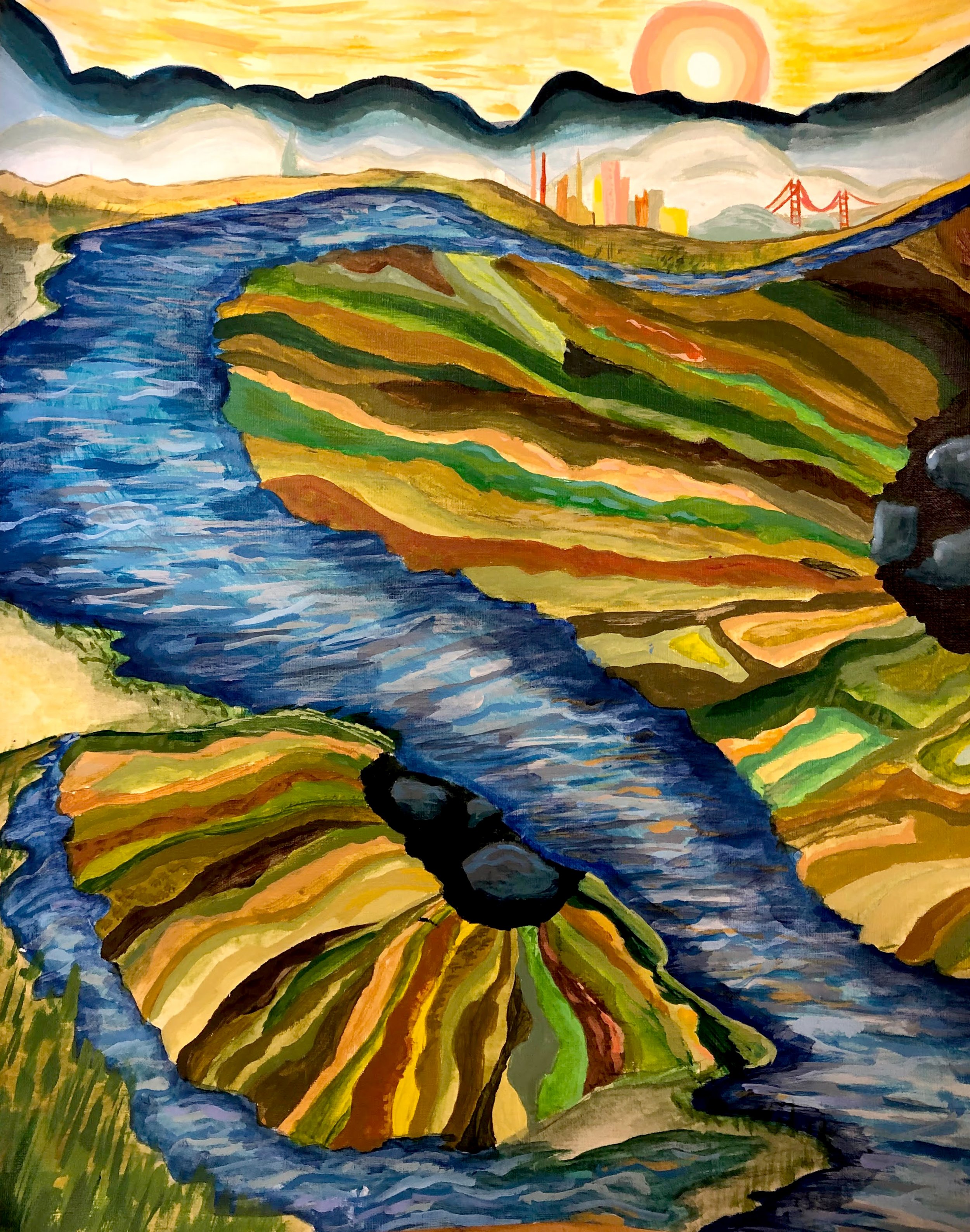 "The Hills" 2019. Acrylic Paint