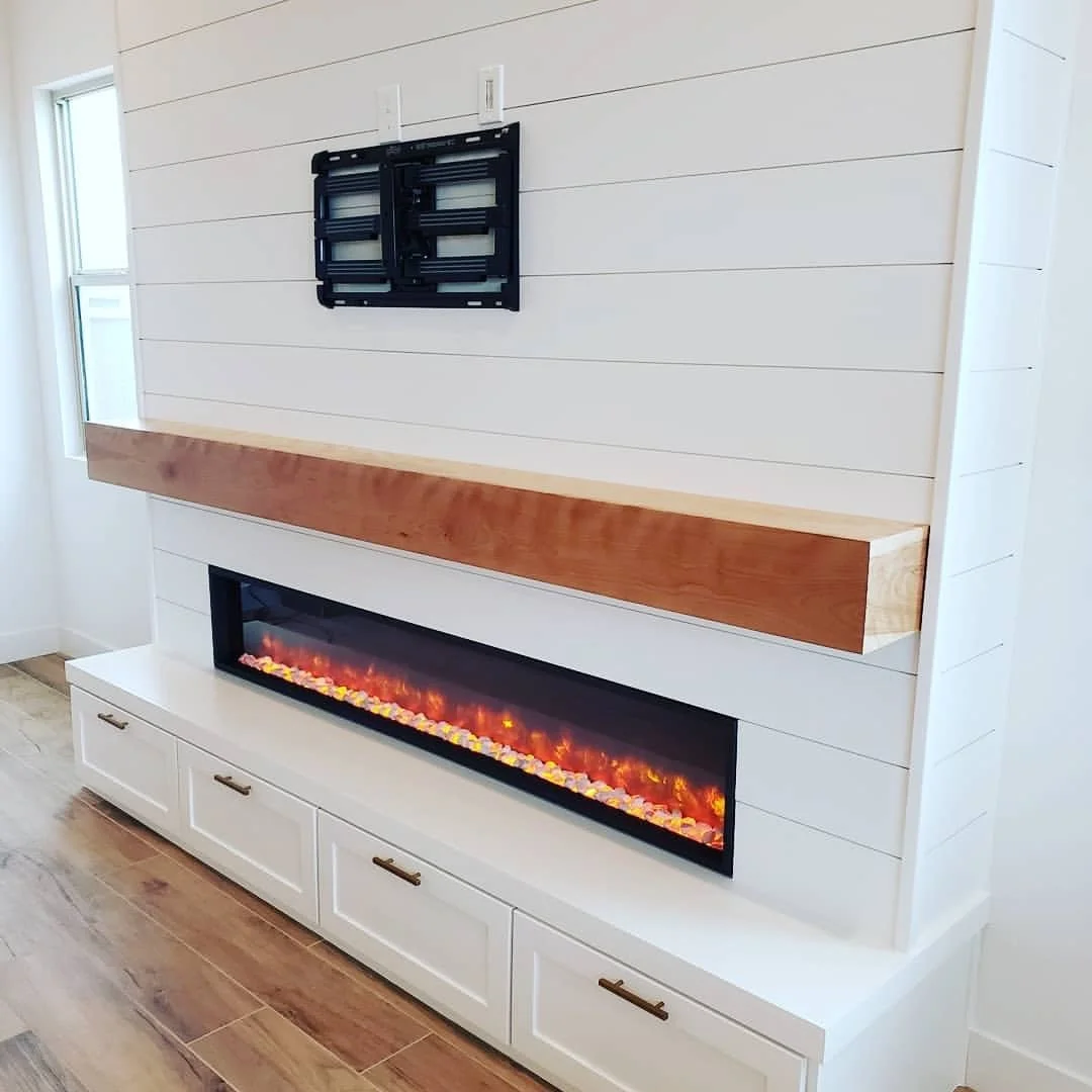 custom paneling and mantle