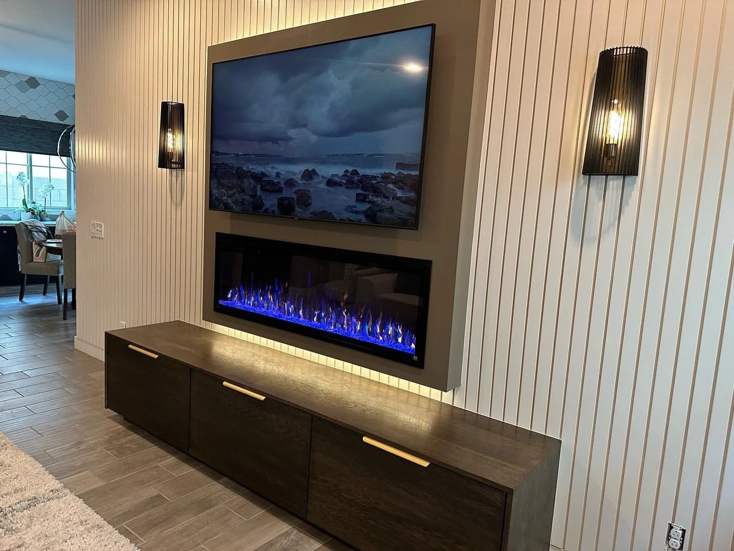 custom tv mount and storage ideas