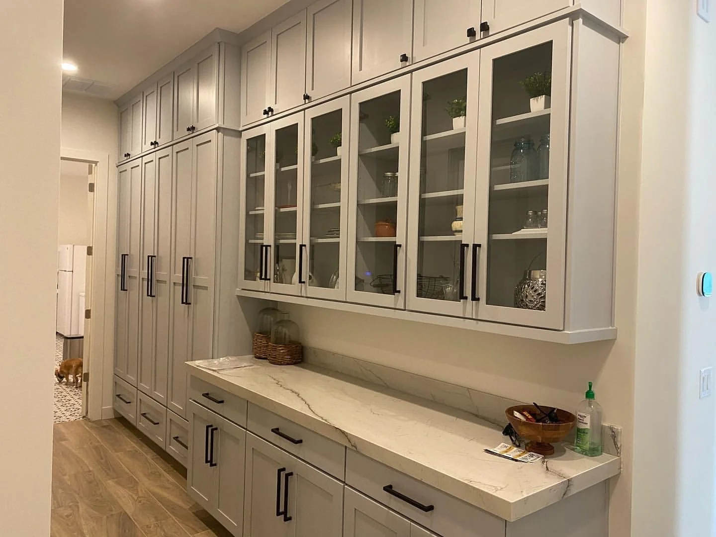 Custom kitchen, shaker style, gray