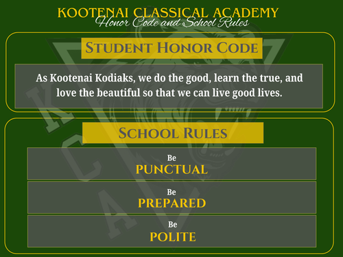 Core Virtues and Honor Code — Kootenai Classical Academy