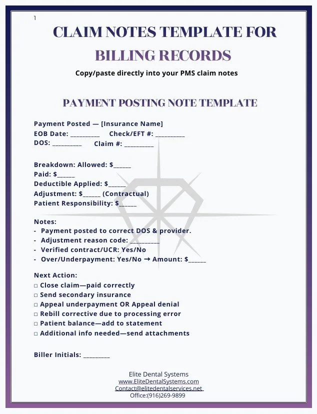 Claim Notes Templates