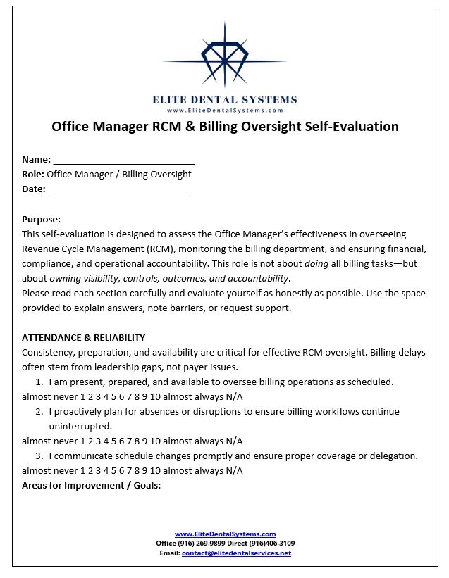 Office Manager Self Evaluation