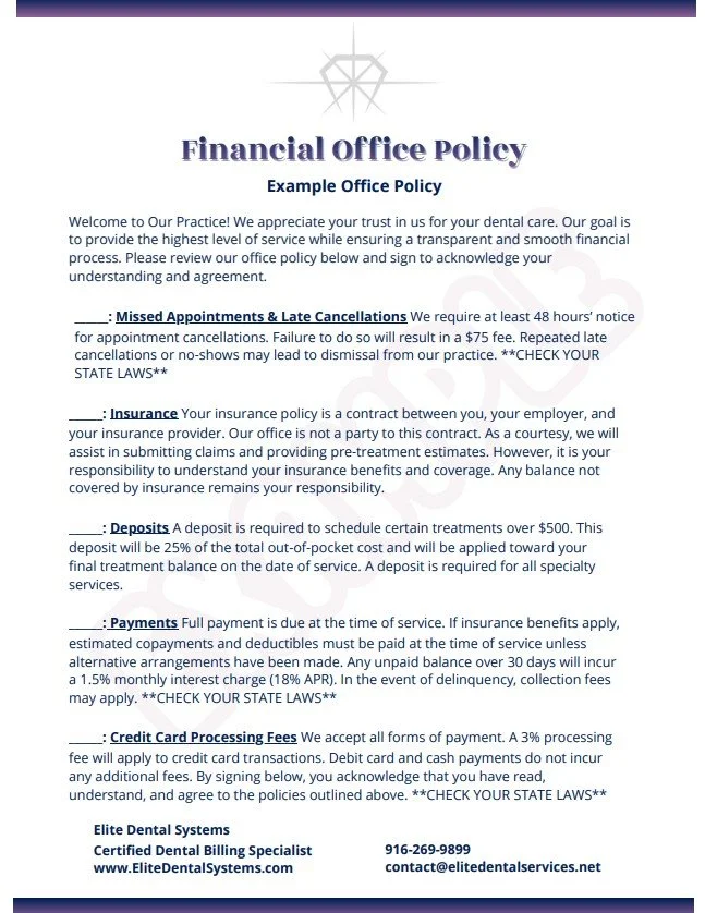 Financial Policy Sample