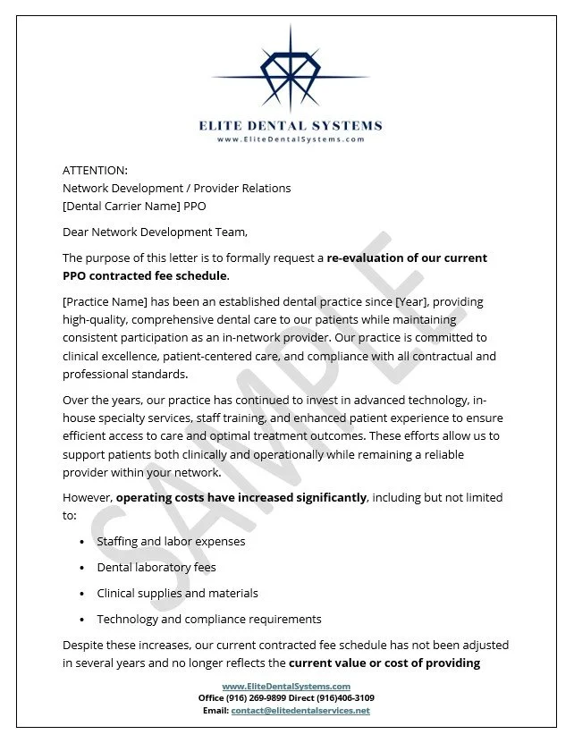 PPO Fee Increase Letter