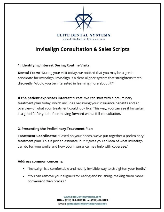Invisalign Consultation & Sales Scripts