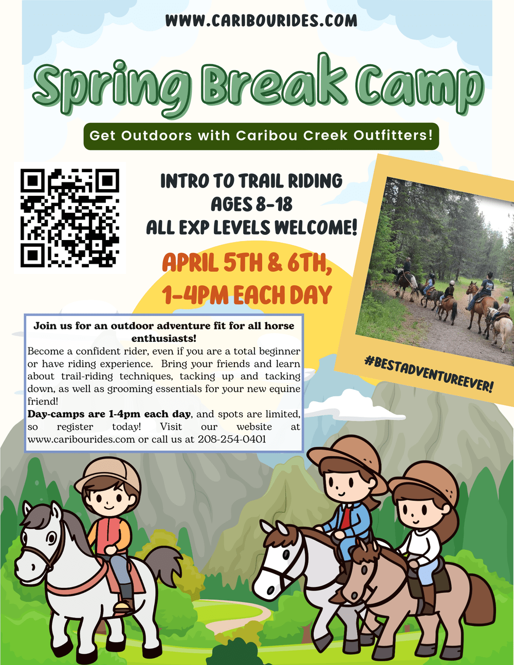 2024, April 5-6, Spring Break Camp — Caribou Creek Outfitters
