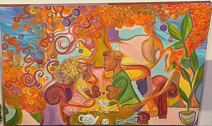 Date Night 12x24 in , Acrylic on Canvas