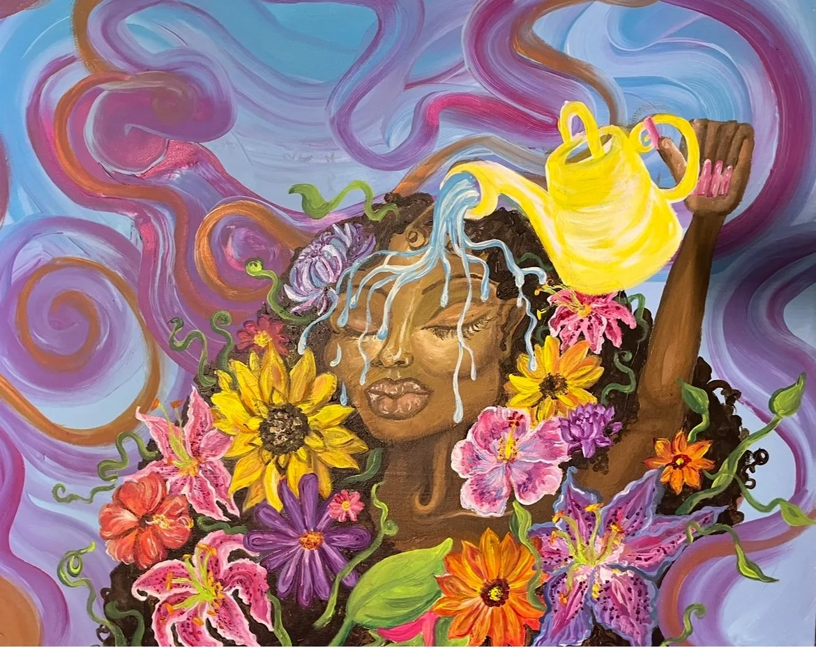 Acrylic on Canvas, Water Me 24x26in
