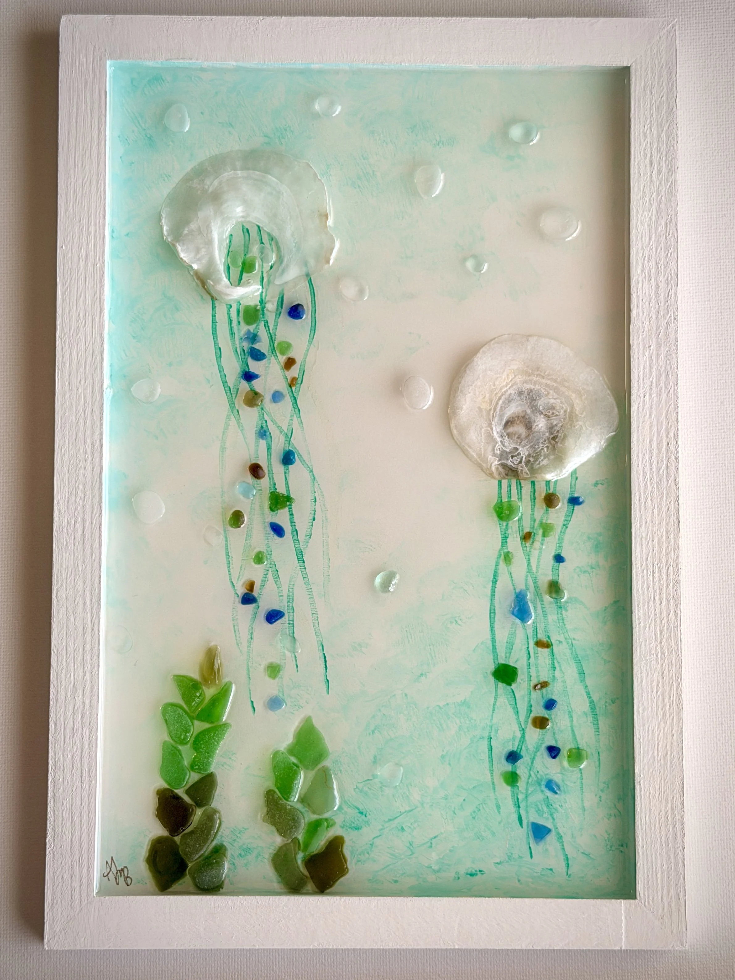 "Glass Jellyfish" Sea Glass Art