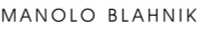 The text 'MANOLO BLAHNIK' in black capital letters.