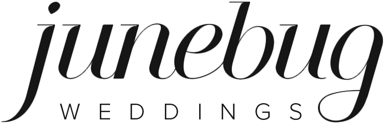 JuneBug Weddings logo in black script font.
