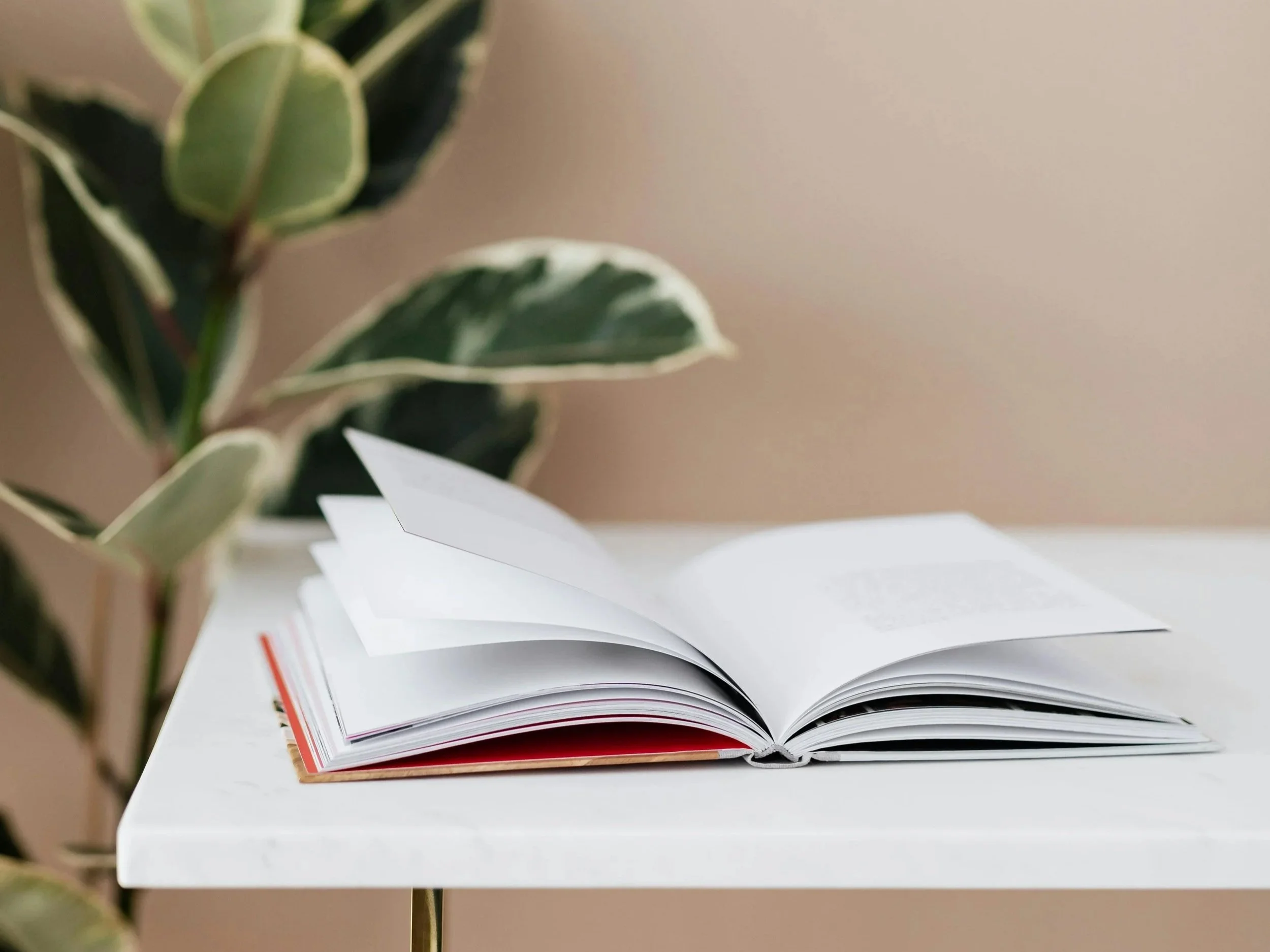 Open notebook and pen on a desk, representing space to begin the counseling process.