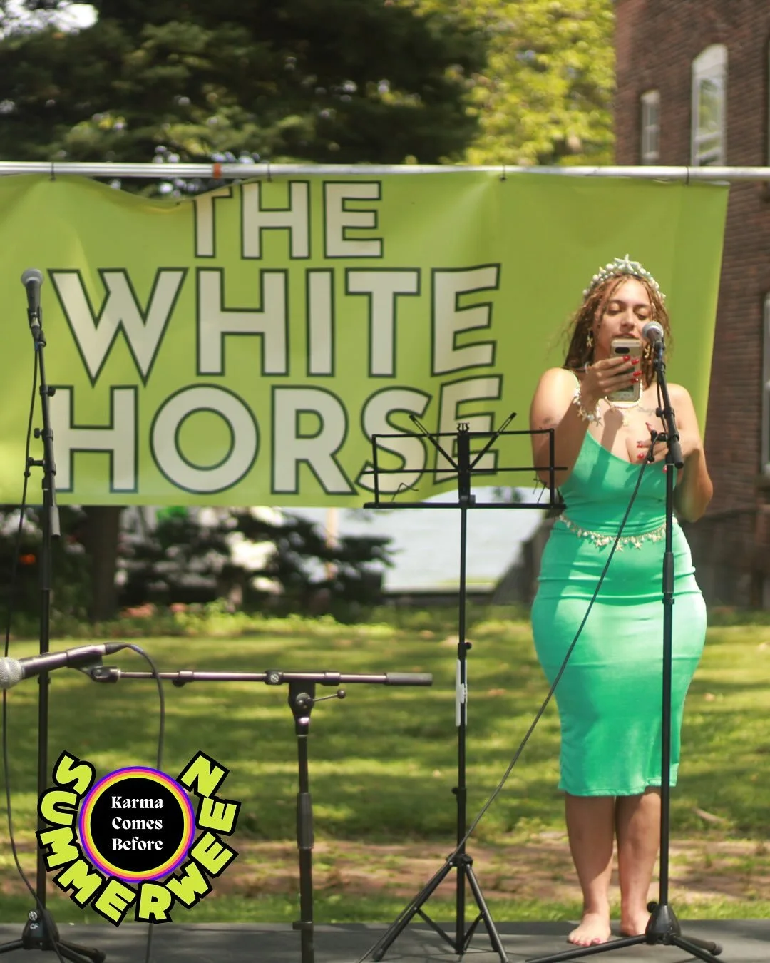 Our Little Mermaid dazzled us with the depths of her poetry this #NYCPoFest weekend 🧜🏽&zwj;♀️! Videos coming soon 👀 SUBSCRIBE to @KARMACOMESBEFORE ON #YOUTUBE &amp; turn ON those notifications for updates 🚨. Aaliyah Baez is currently AVAILABLE FO