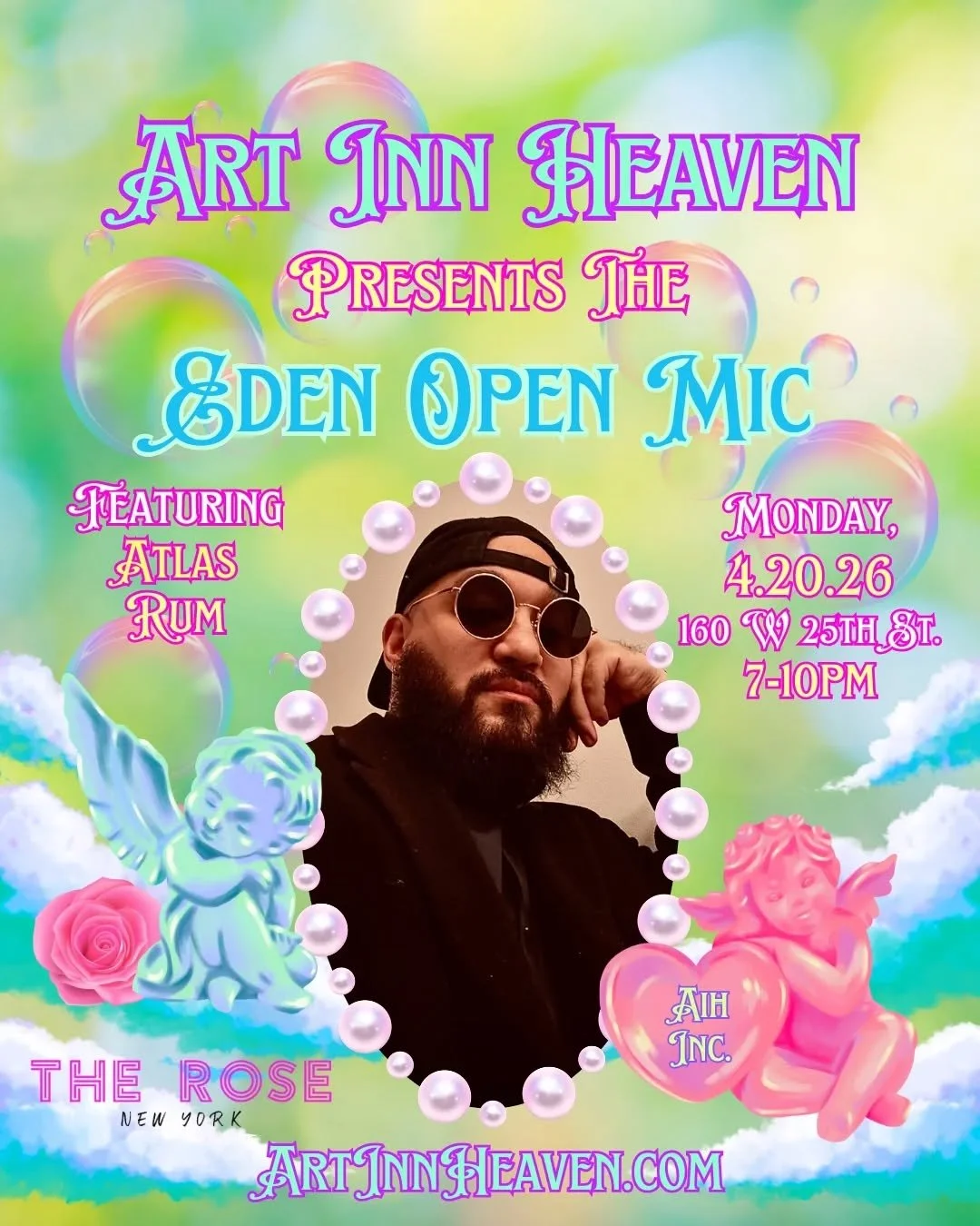 "Atlasssss', my looooove has come along!" &amp; he's featuring for us at @therosenyc on 4/20 💚! Let's get lifted in limerence with the divine @atlasrum_ 🪽. Tickets are $10 on CashApp (@wordchefsteph) or at the door 🎫. 

🌹 Where: @theros