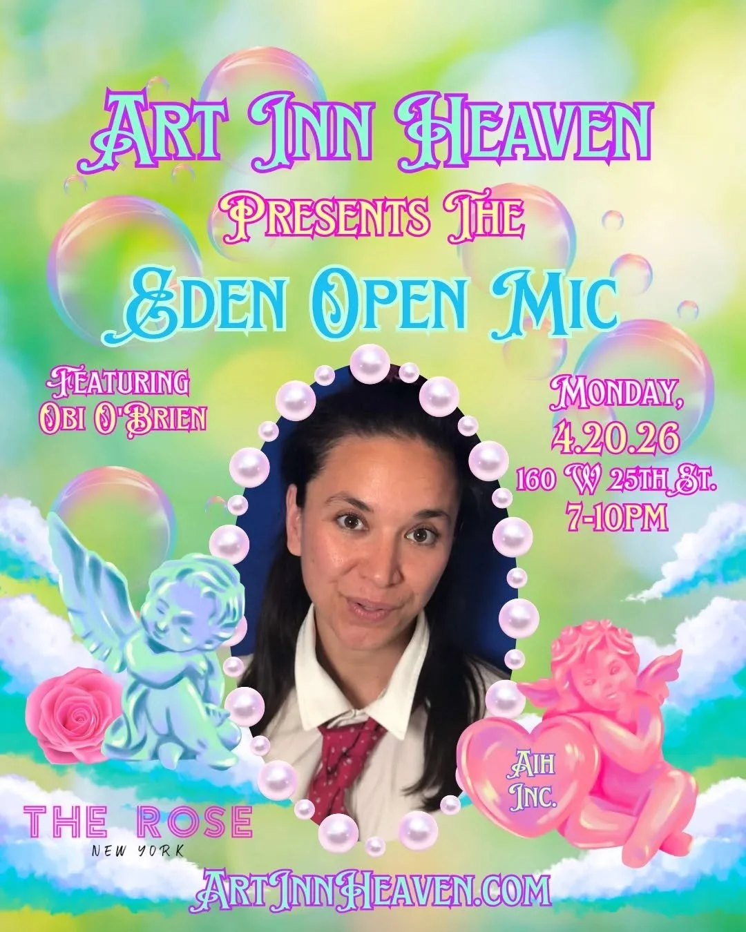 Why so serious this season? Let's live a little and love a lot with @sayhiobi on 4/20 🍃! Tickets are $10 on CashApp (@wordchefsteph) or at the door 🎫. 

🌹 Where: @therosenyc 160 W 25th St. 
🗓️ When: Monday 4/20/26
⏰ Time: 7-10PM EST 
🤑 Cost: $10