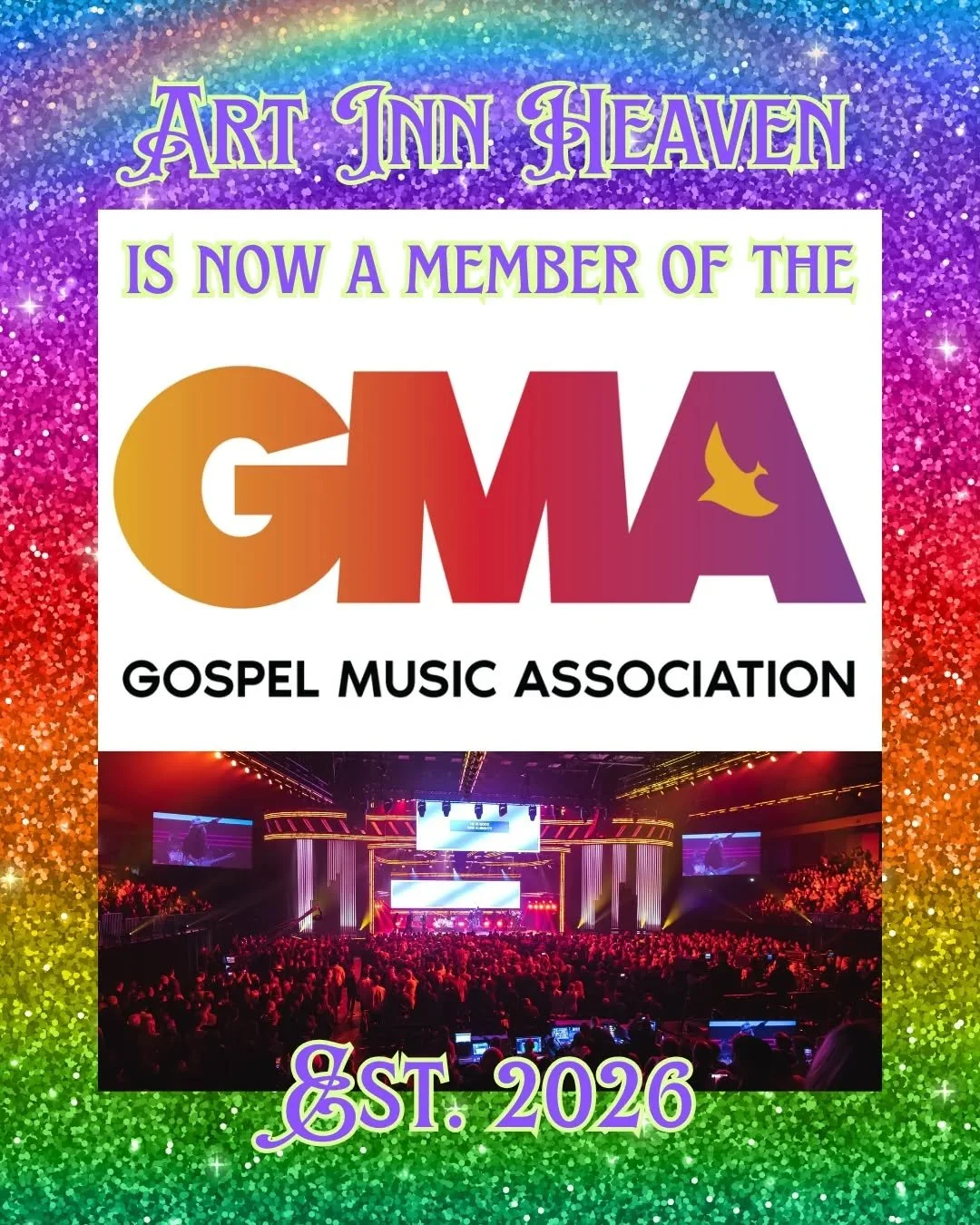 We put our money where our mouth is 💸! Meet the newest member of the Gospel Music Association: Art Inn Heaven 🏩! Our membership gives us access to songwriting sessions, networking mixers, voting rights, and more!

We look forward to what God has in