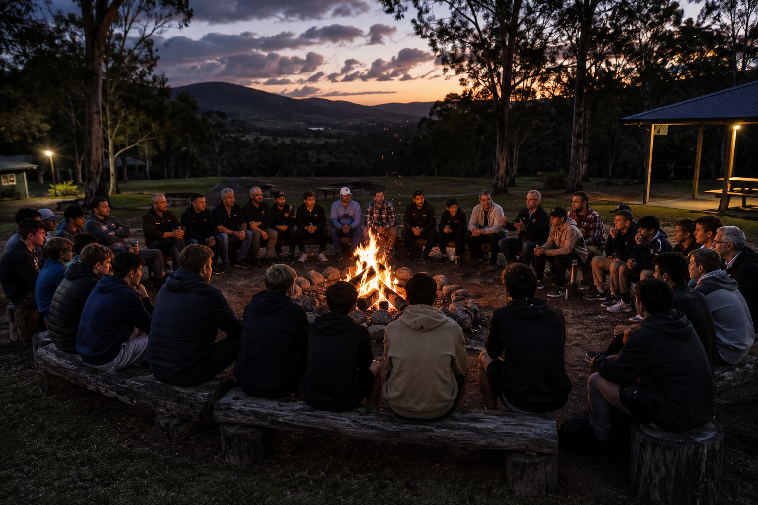 Picture of Mens Camp at sunset