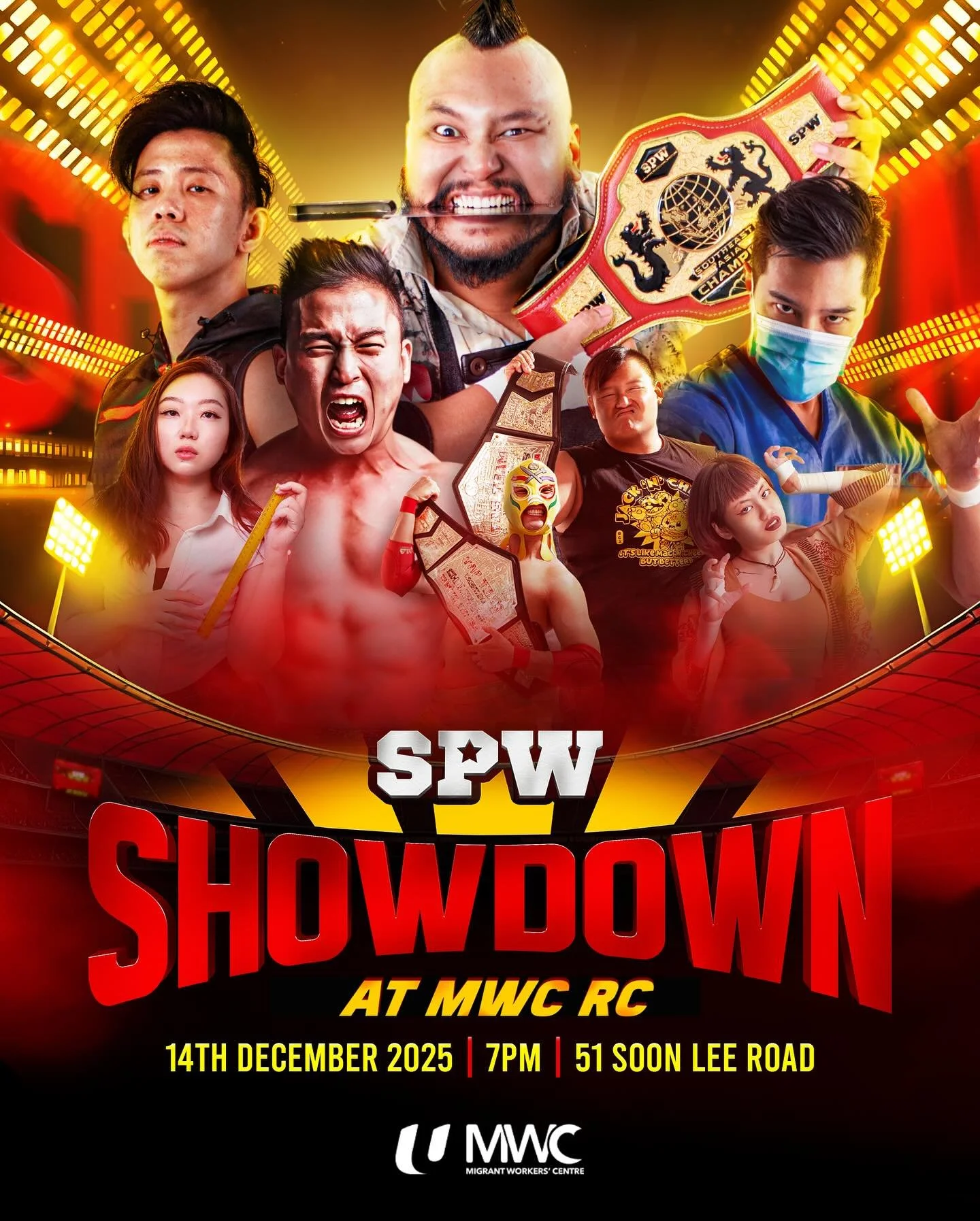 On 14 December, Singapore Pro Wrestling is working with Migrant Workers&rsquo; Centre to present SPW SHOWDOWN! 

As part of MWC&rsquo;s International Migrants Day celebrations, SPW superstars will be doing battle at the MWC Recreation Club in appreci