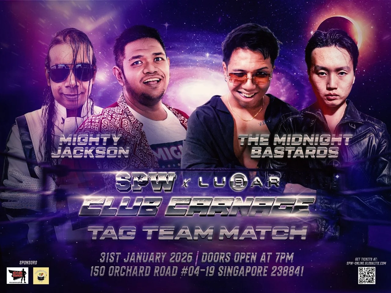 MIGHTY JACKSON TAKE ON THE MIDNIGHT BASTARDS AT CLUB CARNAGE

The vibes will be at an all time high at Club Lunar, as Mighty Jackson&rsquo;s dance moves will clash with the degenerate energy of the Midnight Bastards. Find out which team rules the nig