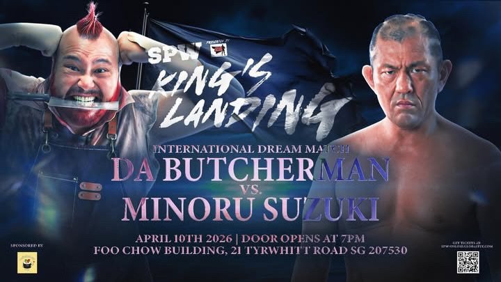 MINORU SUZUKI FACES DA BUTCHERMAN IN THE MAIN EVENT OF SPW KING&rsquo;S LANDING

Wherever Minoru Suzuki goes, violence often follows, making him the perfect opponent for one of SPW&rsquo;s most sadistic stars, Da Butcherman. The former SPW Southeast 