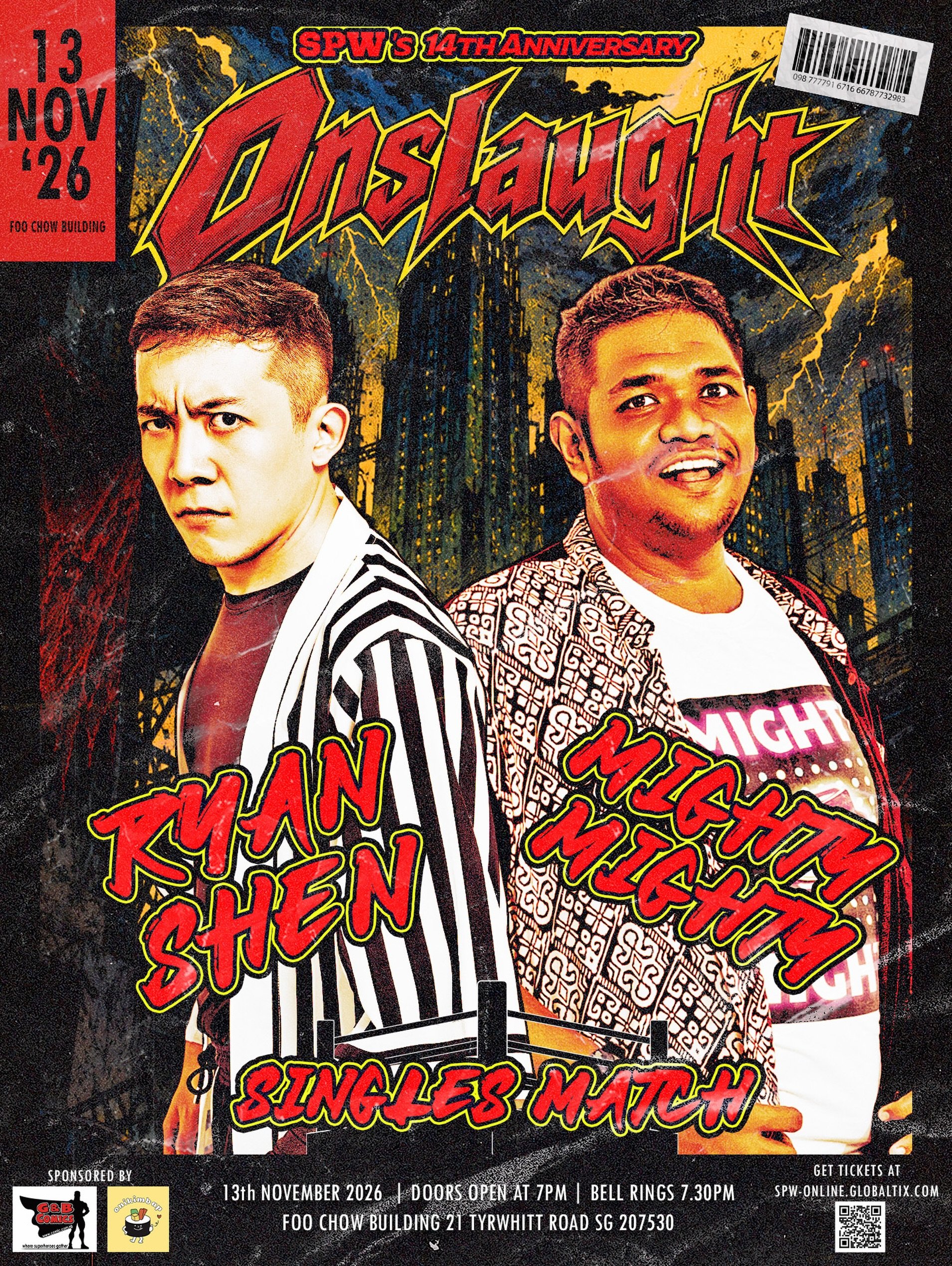 MIGHTY MIGHTY FACES RYAN SHEN IN SINGLES ACTION AT SPW ONSLAUGHT!

Following a loss in their tag team match at SPW Overdrive, Mighty Mighty and Ryan Shen have been taking jabs at each other online. Luckily for them, in wrestling, the squared circle i