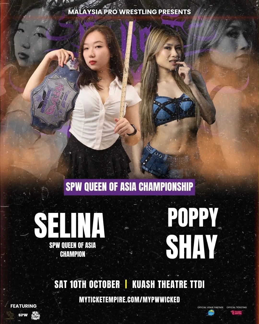 SPW STARS IN INTERNATIONAL ACTION THIS WEEKEND!

MYPW&rsquo;s No Rest For The Wicked this Saturday (10 Oct) will see SPW Singapore Champion Carlo Cannon, SPW Queen of Asia Champion Miss Selina, and SPW Tag Team Champion The Statement Andruew Tang in 