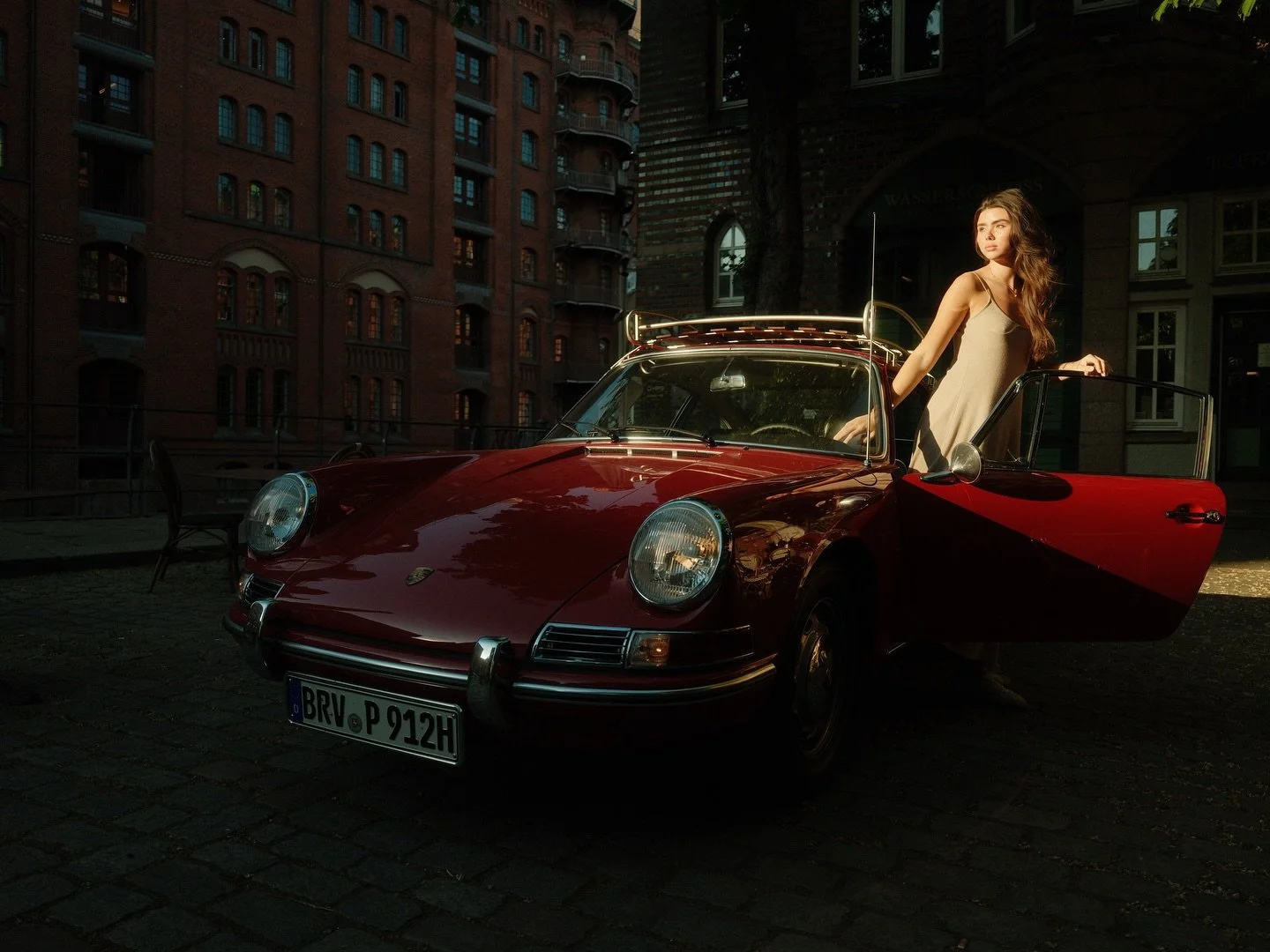 Porsche red &mdash; just like her lips.