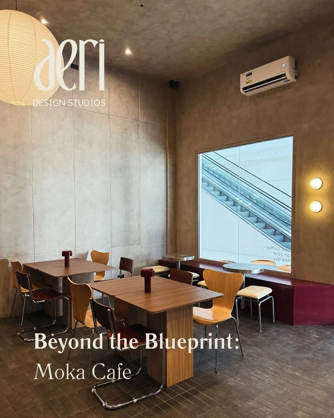 Beyond the Blueprint: Moka Caf&eacute; &mdash; where the richness of chocolate meets midcentury form. A space layered with warmth, bold character, and playful details, crafted to be savored long after the last sip. 🍫☕️