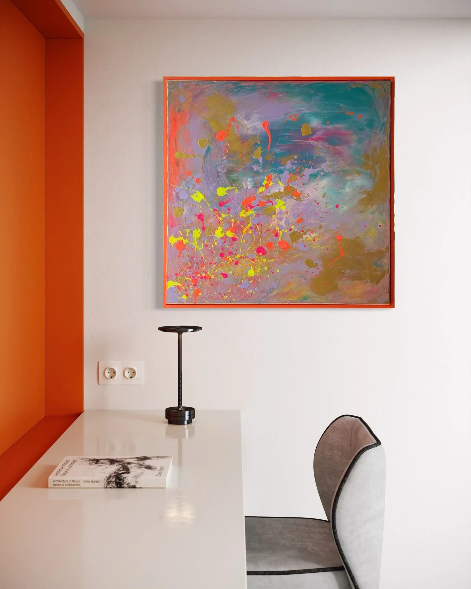Neon Droplets – Abstract Neon Art,  Neon-Tropfen – Lebendige Acrylkunst
