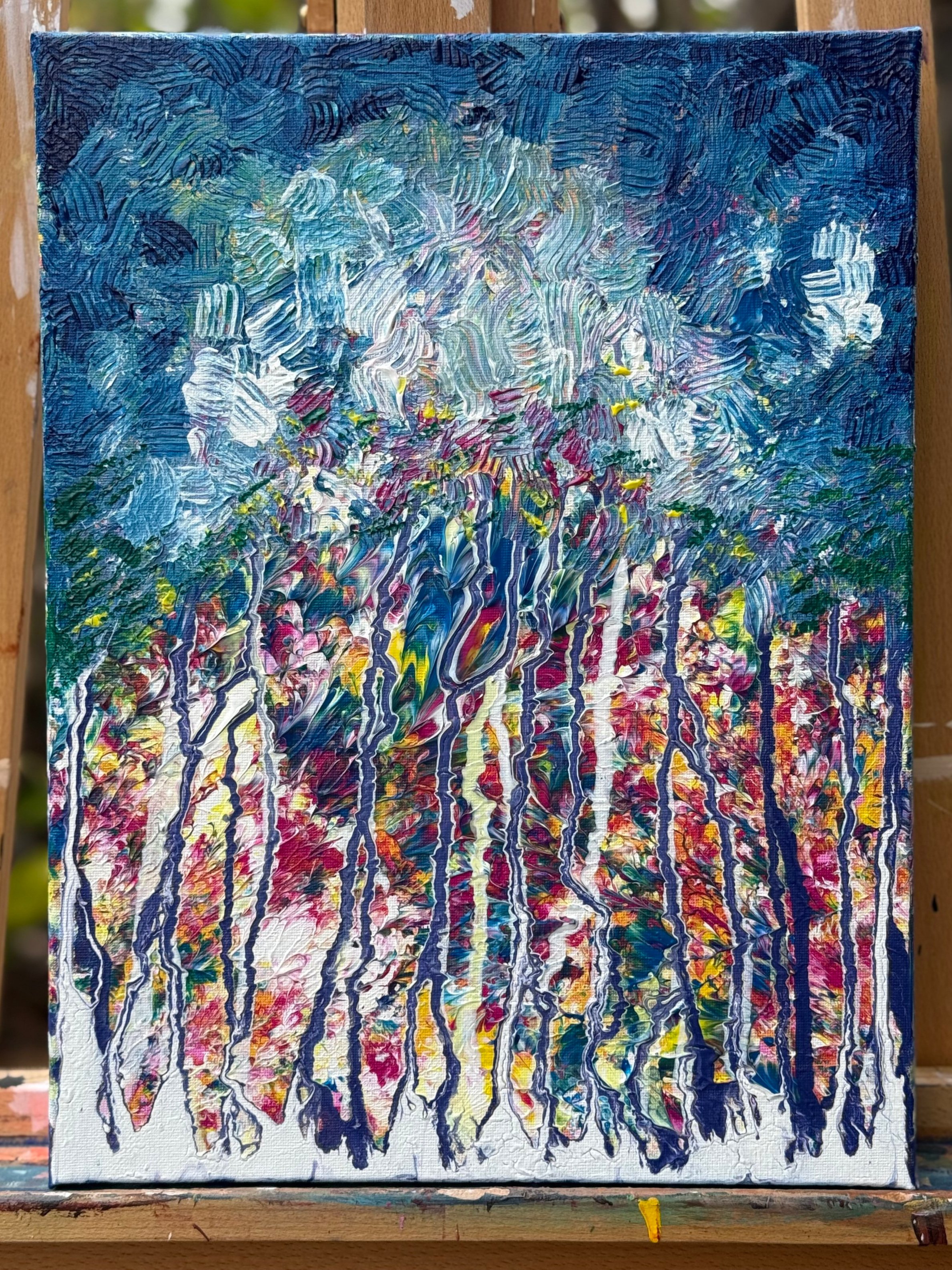Whispering Forest – Textured Acrylic Art / Flüsternder Wald – Strukturierte Acrylkunst