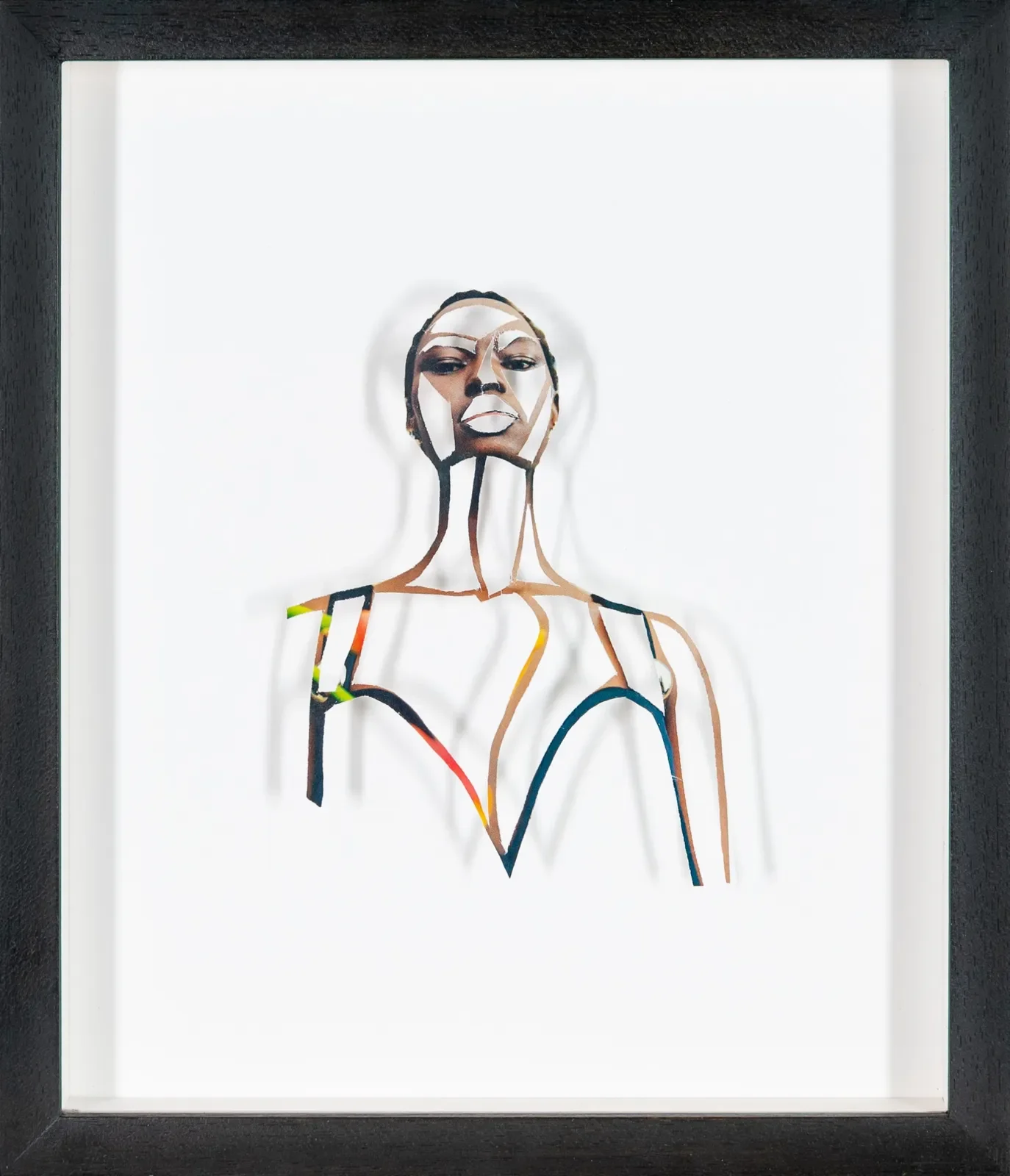 Watching Over Us, 2022  
Papercut with coated paper 
Art Size: 11 x 15 cm x 4 3/8 x 5 7/8 inches 
Frame Size: 24 x 27 cm / 9 1/2 x 10 5/8 inches
