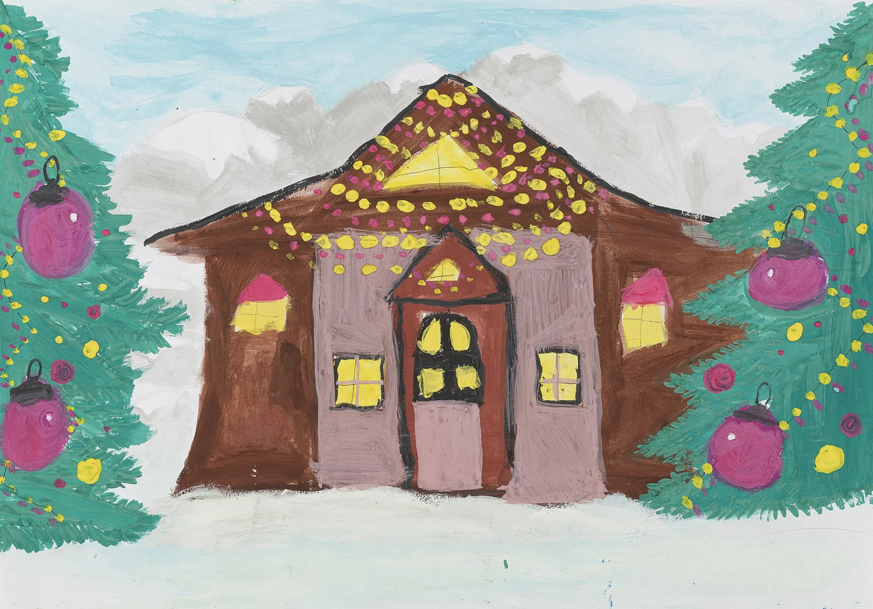  2. Gabriela Krasnoshtan, "Winter House"   
 Fine art circle "Inspiration" A. Kutsevalov Buchansk Center for after-school work
Head Oksana Yurchenko     
