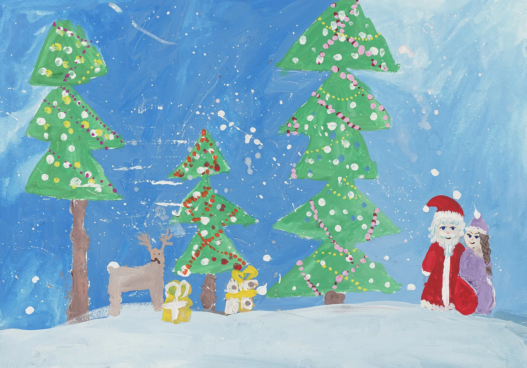   1. Evgenia Pivovarova, "Zima"  
 8 years old, 3rd grade 
Fine art circle "Inspiration" Buchansky center of after-school work named after A. Kutsevalova
Head Oksana Yurchenko    

