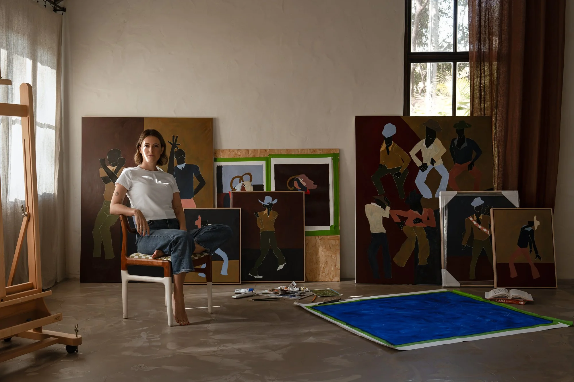 Artist Polly Dawson at Barcola Studio