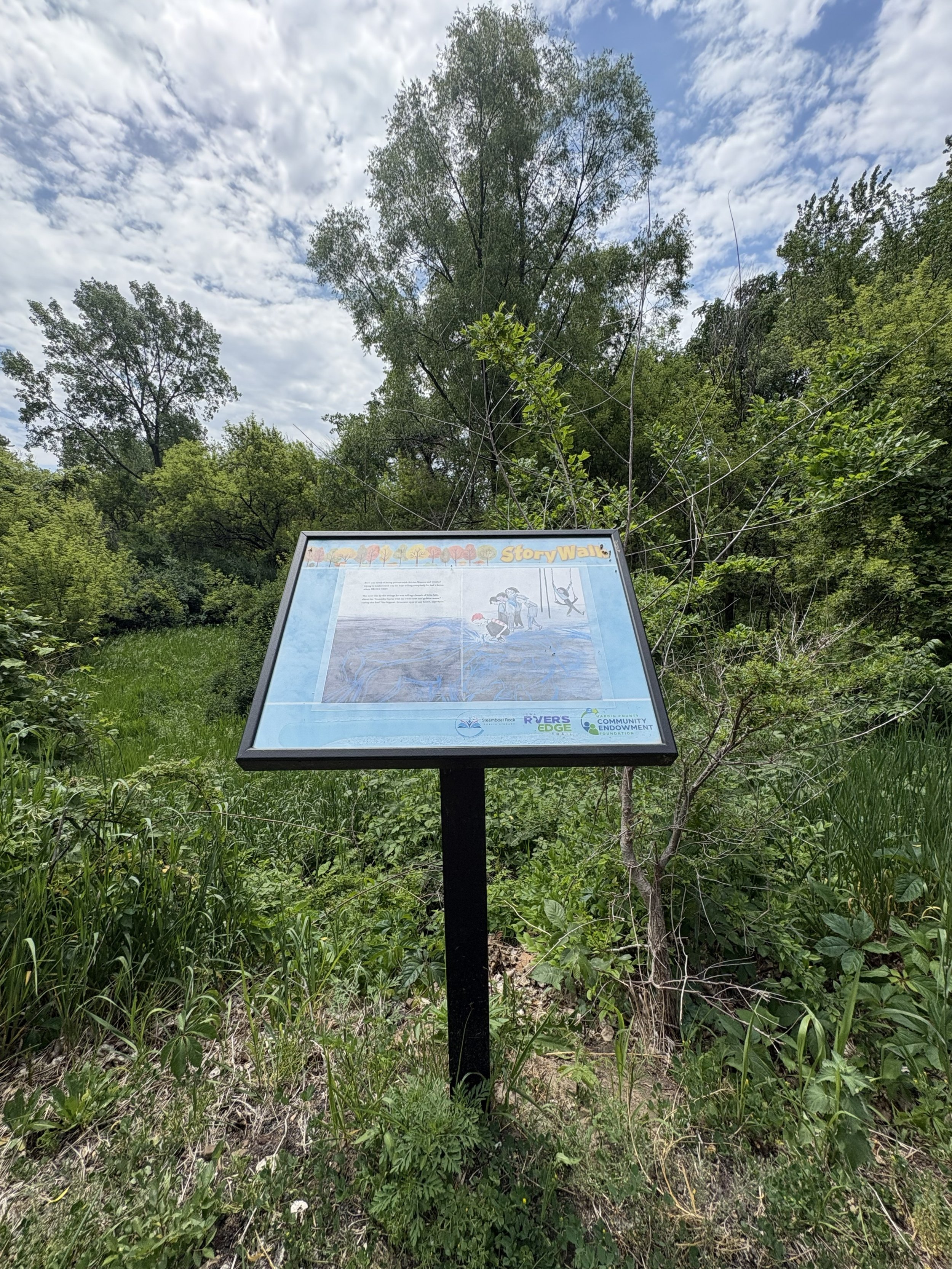 Story Walk alongside trail in Steamboat Rock