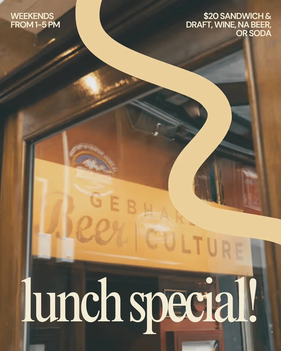 New Weekend Sandwich Lunch Special! 🍻
Grab your choice of sandwich + drink for just $20 every Saturday & Sunday from 1–5pm!
Sandwich options:
– Single or Double Smash
– Fried Chicken Sandwich
– Bratwurst
– Grilled