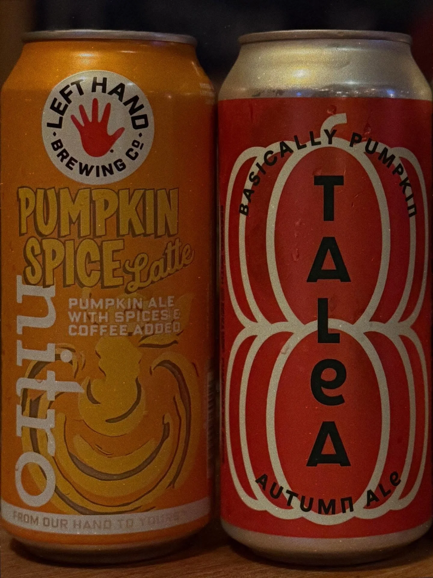 New fall seasonals in the bottle shop: a crisp pumpkin ale with classic pie spice from @taleabeer, a creamy nitro coffee-and-spice seasonal from @lefthandbrewing, and a bright, piney West Coast IPA with New Zealand hops from @halfacrebeer.
TALEA Bas