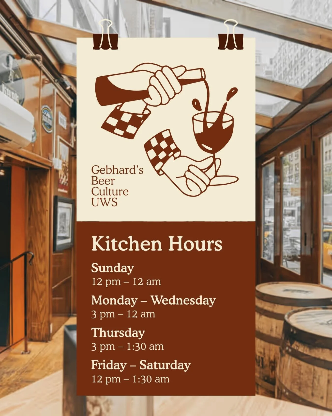 Updated kitchen hours! Come by for late night eats and drinks

Sunday-Wednesday until 12 am
Thursday-Saturday until 1:30 am