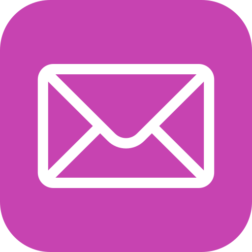 Purple icon featuring a white envelope symbol, representing email or messaging.