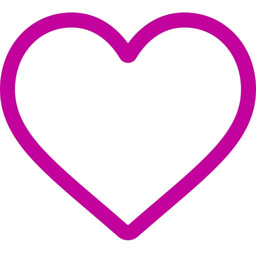 Black heart shape outlined in purple.