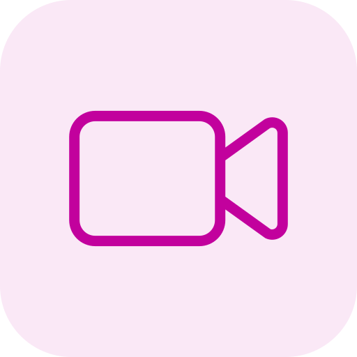 Simple purple camera icon on a light purple background.